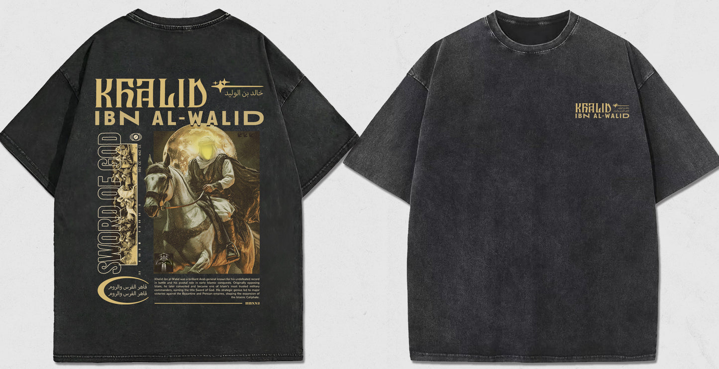 Khalid Ibn Al Walid Heavy Weight Acid Washed Tee